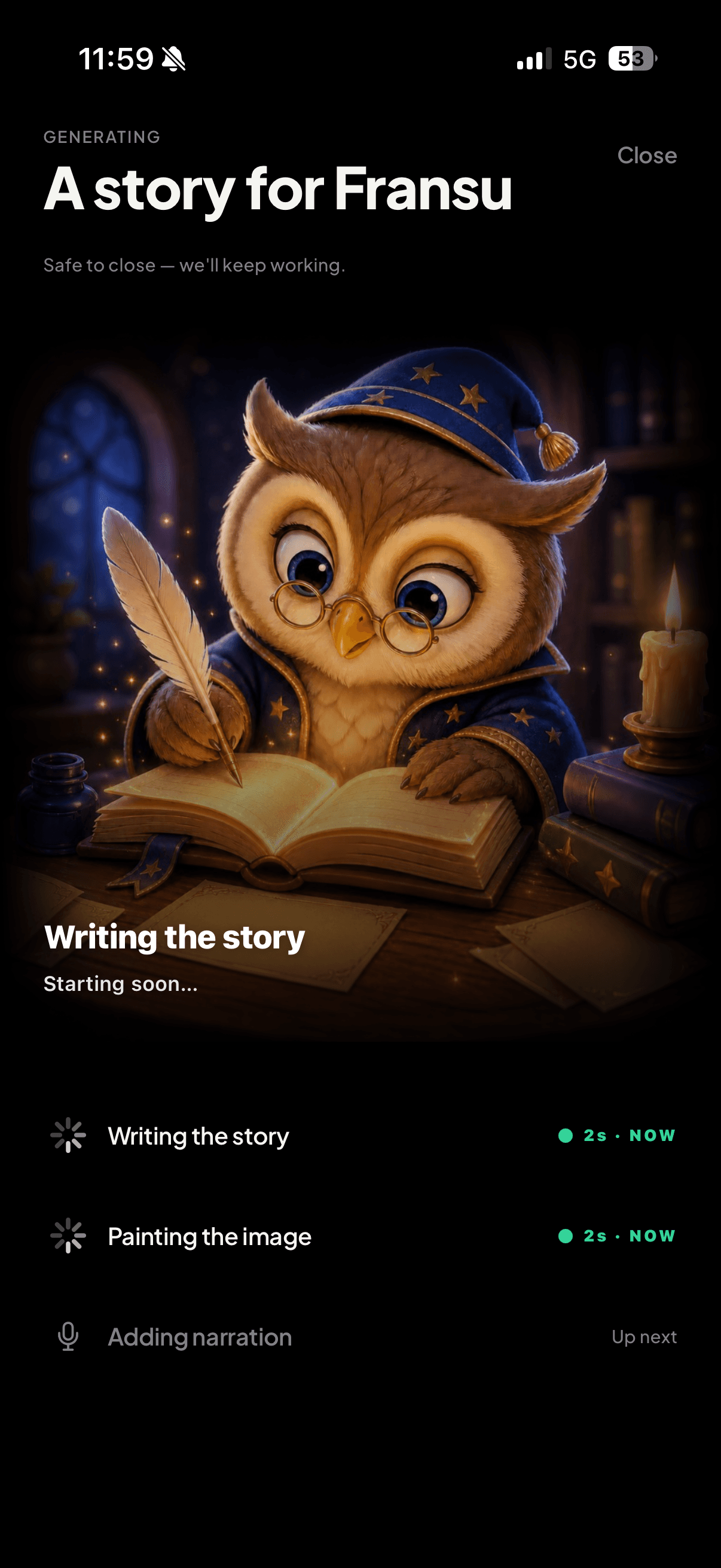 Story being generated